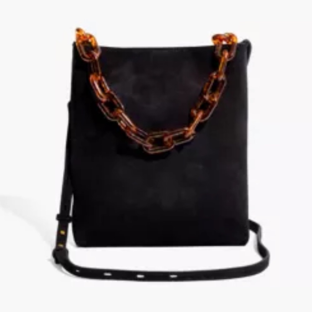 Madewell Black Crossbody Bag with Tortoiseshell Chain